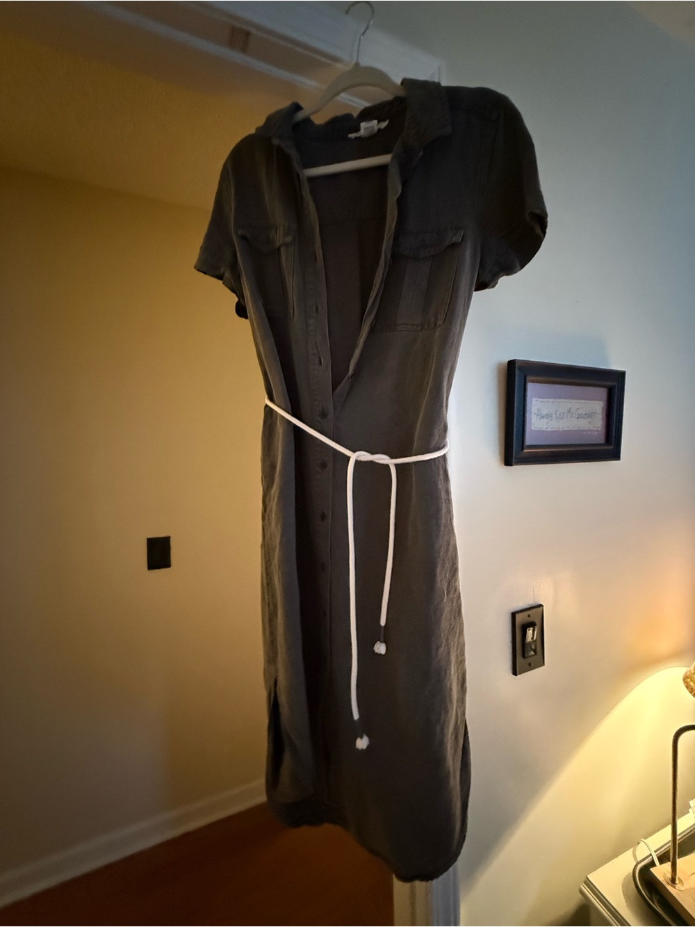 Lucky Brand  Maxi Shirt Dress with Short Sleeves